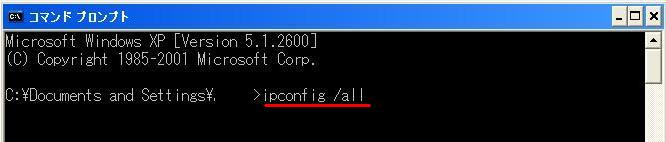 \ꂽEBhEɁuipconfig /allvƓ͂EnterL[܂